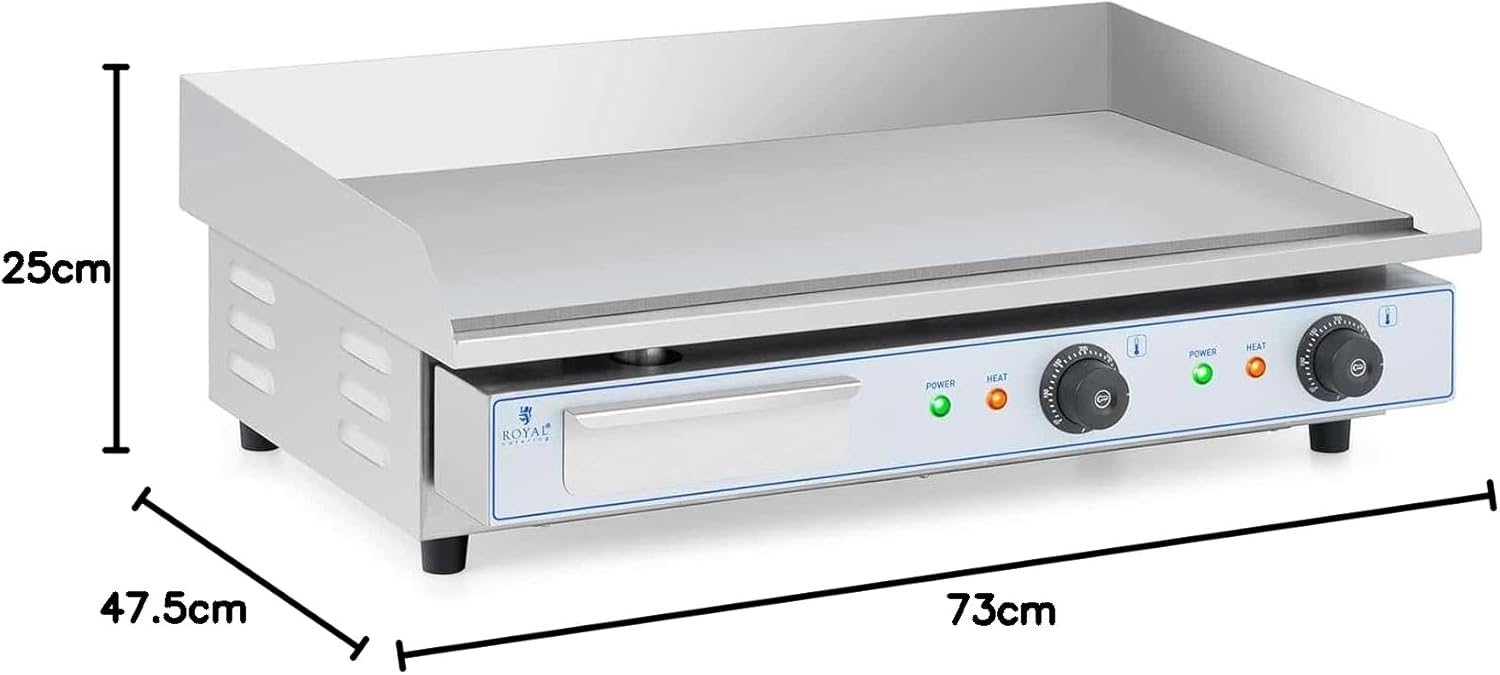 jardinito - Plancha Électrique Double - 73x40cm - 2x2200W INOX Restaurant