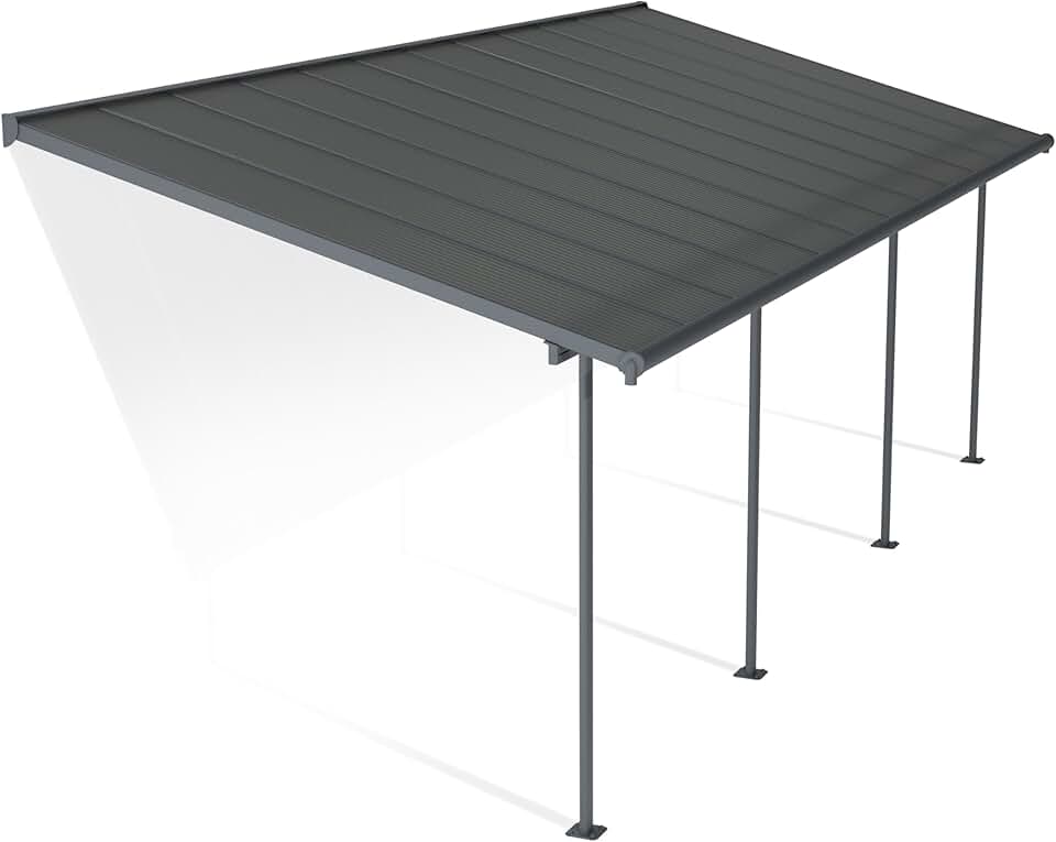 jardinito - Capri série - 3x7m pergola adossée alu/polycarbonate, 21.8m², garantie 7 ans