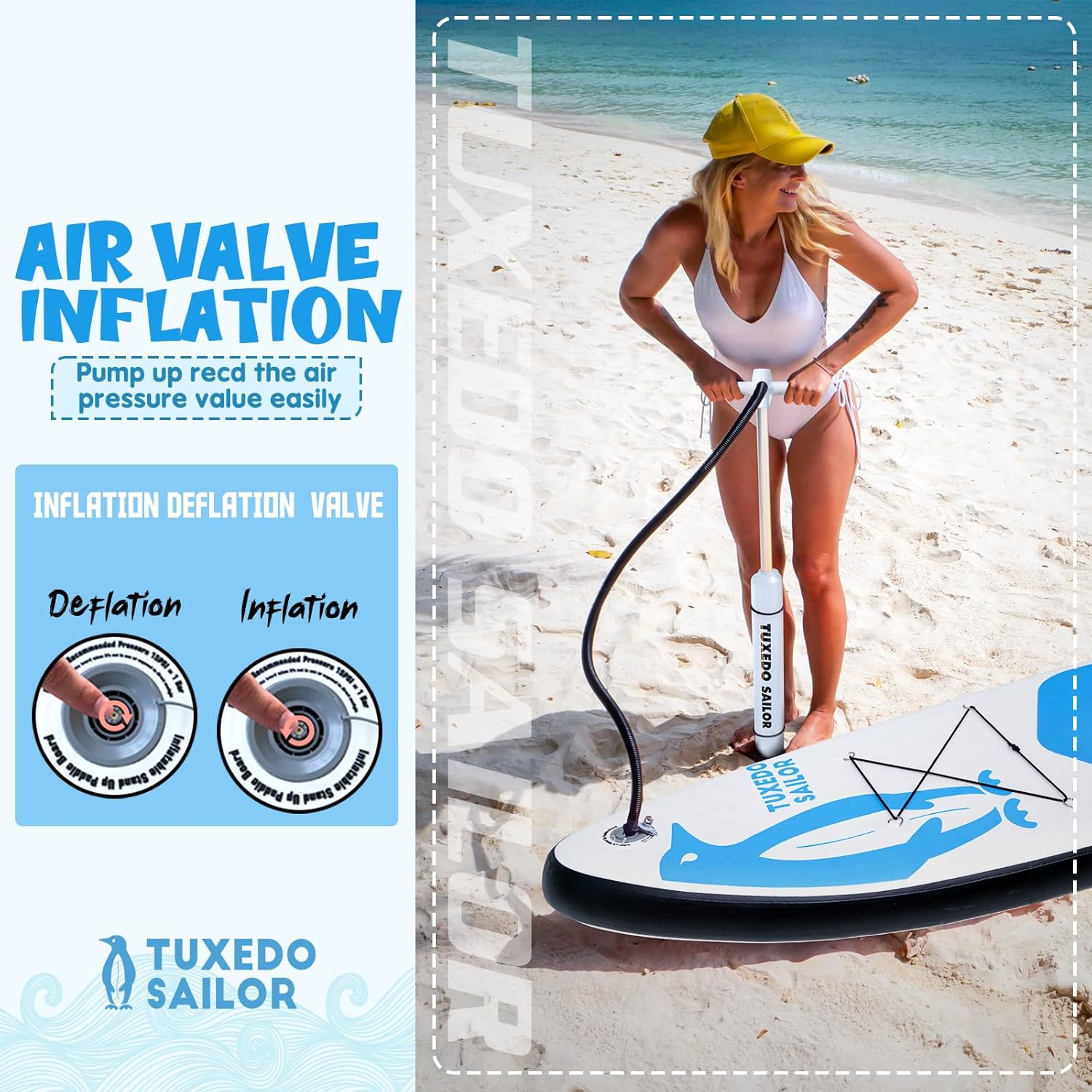 jardinito Paddle Gonflable Adulte, Planche de Stand Up Paddle Gonflable Sup Paddle Board Gonflable Planche à Pagaie Gonflable avec Accessoires Complets