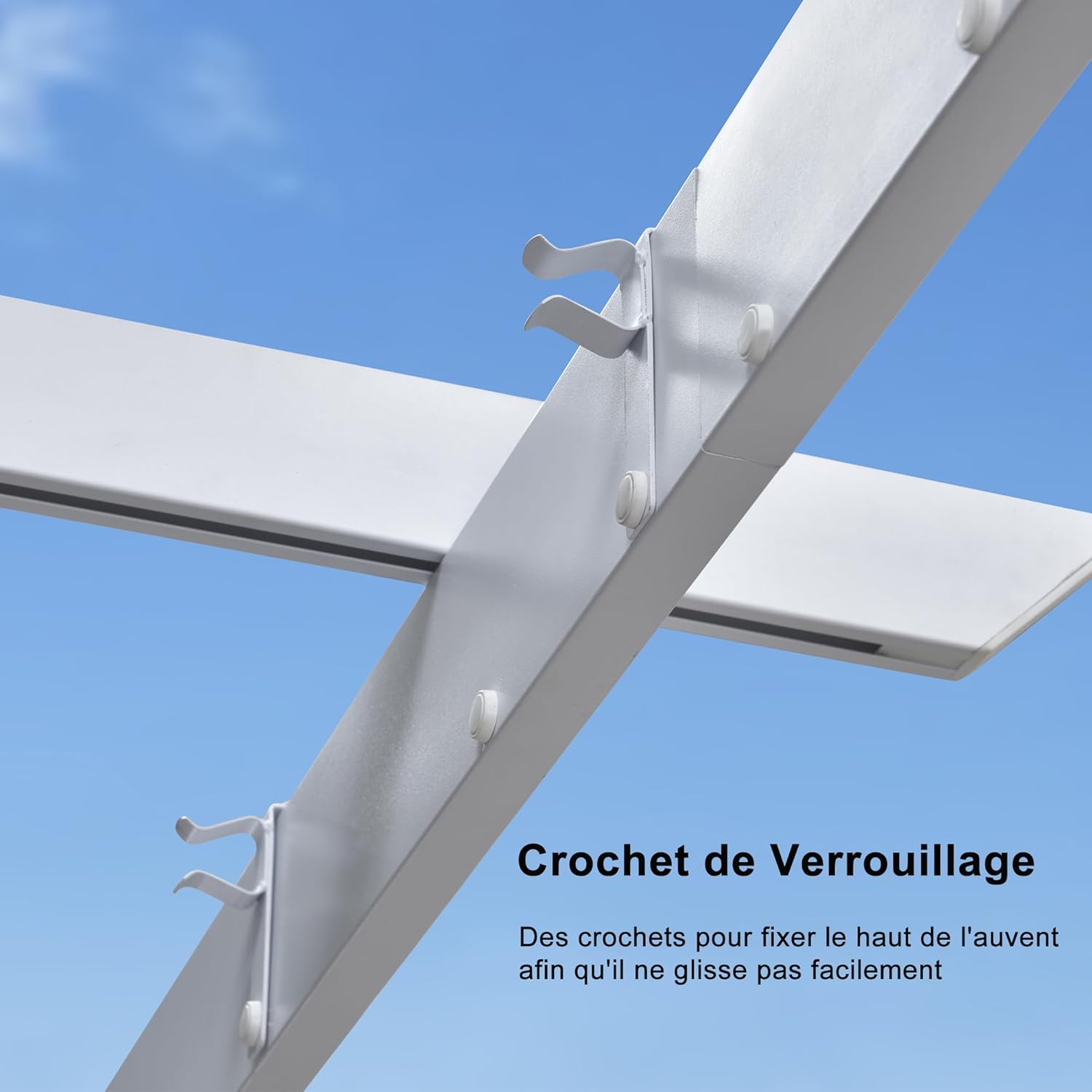 jardinito - pergola aluminium série - 4x3m - toit métal blanc, toile rétractable, étanche