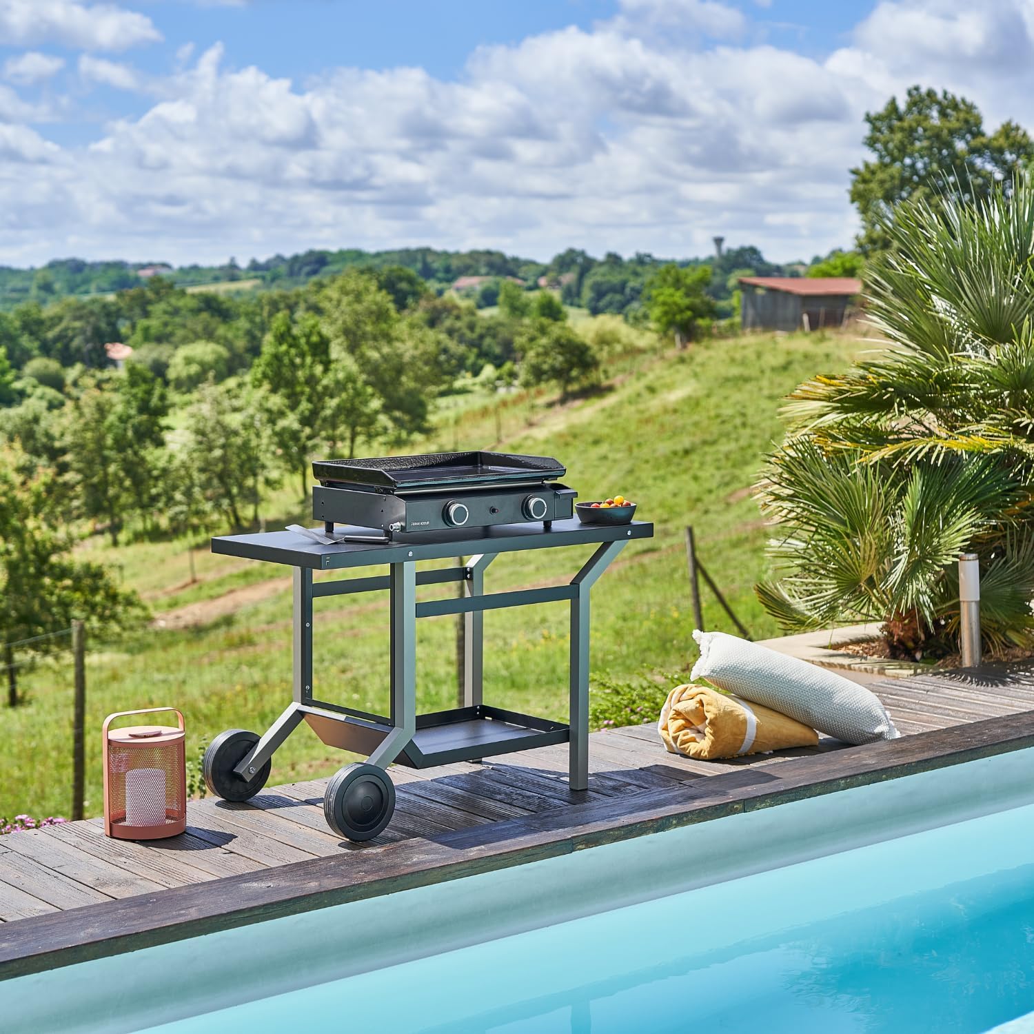 jardinito – Plancha série 60 cm – fonte émaillée, 2 brûleurs puissants
