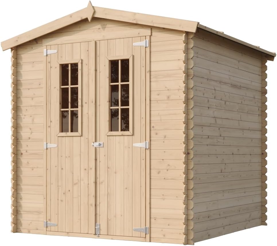 Abri de Jardin en Bois - Stockage extérieur I216xL206xH218 cm/ 3.53 m2 Petit abri à Outils, Local à vélos - Toit imperméable, fenêtres jardinito M343C