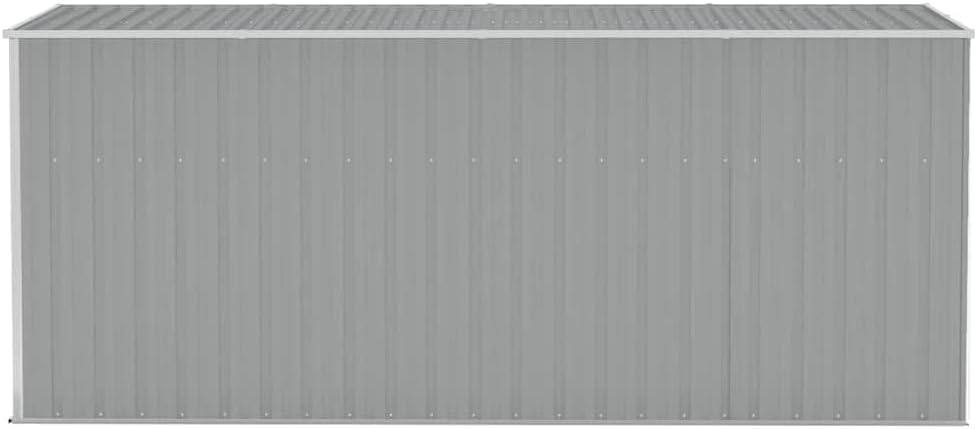 jardinito Abri de Jardin Mural Gris 118x382x178 cm Acier galvanisé,Structures extérieures, Cabanes & abris de Jardin,316230