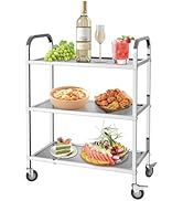 jardinito Chariot de Service INOX Service desserte de Cuisine INOX 3 étagères 4 Tailles de Restaura...