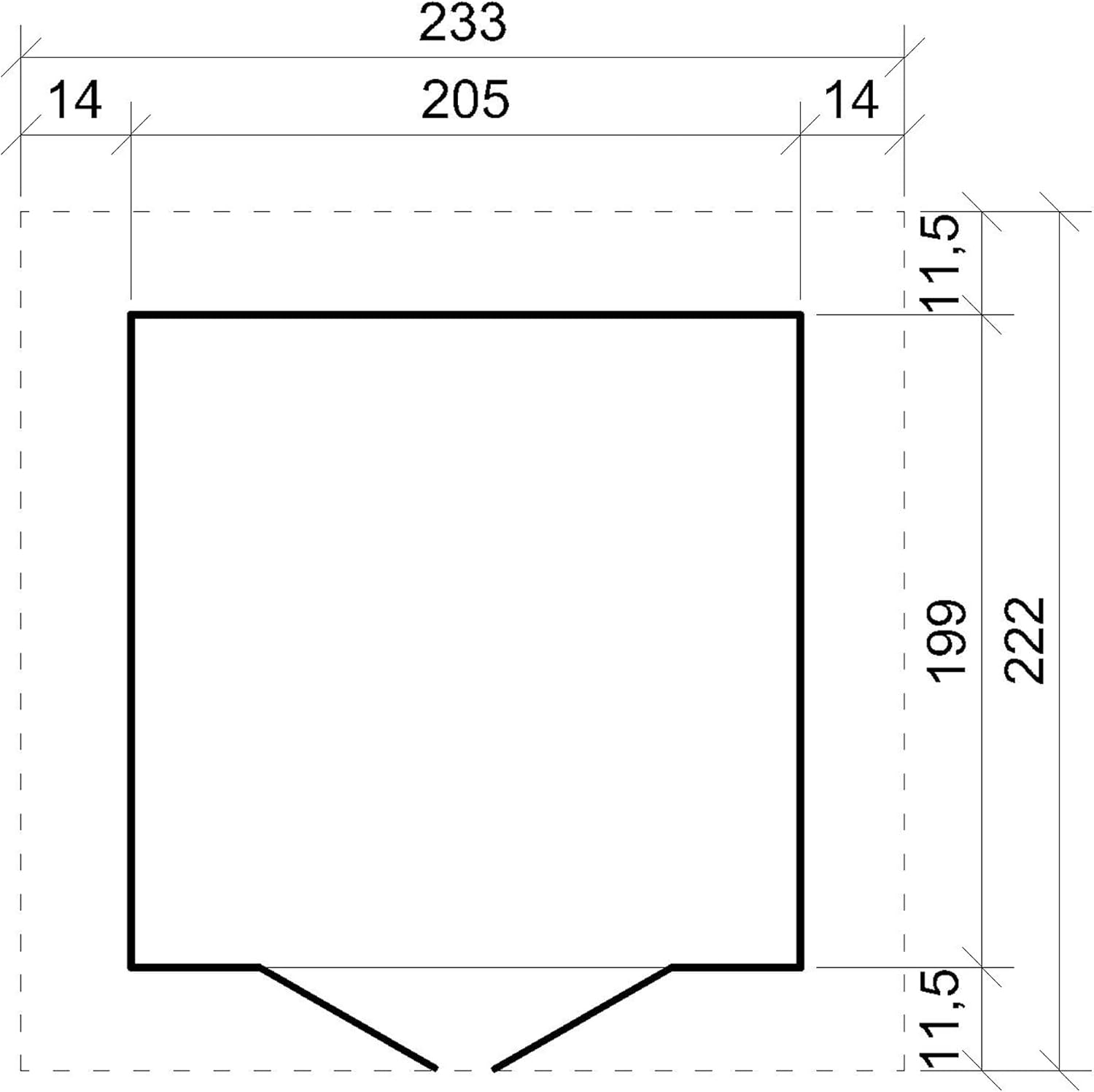 Abri de Jardin en Bois Naturel - Stockage extérieur avec fenêtres H228x222x233 cm/4,2 m² Hangar en Bois Naturel - Atelier Rangement Outils et vélos- jardinito M351