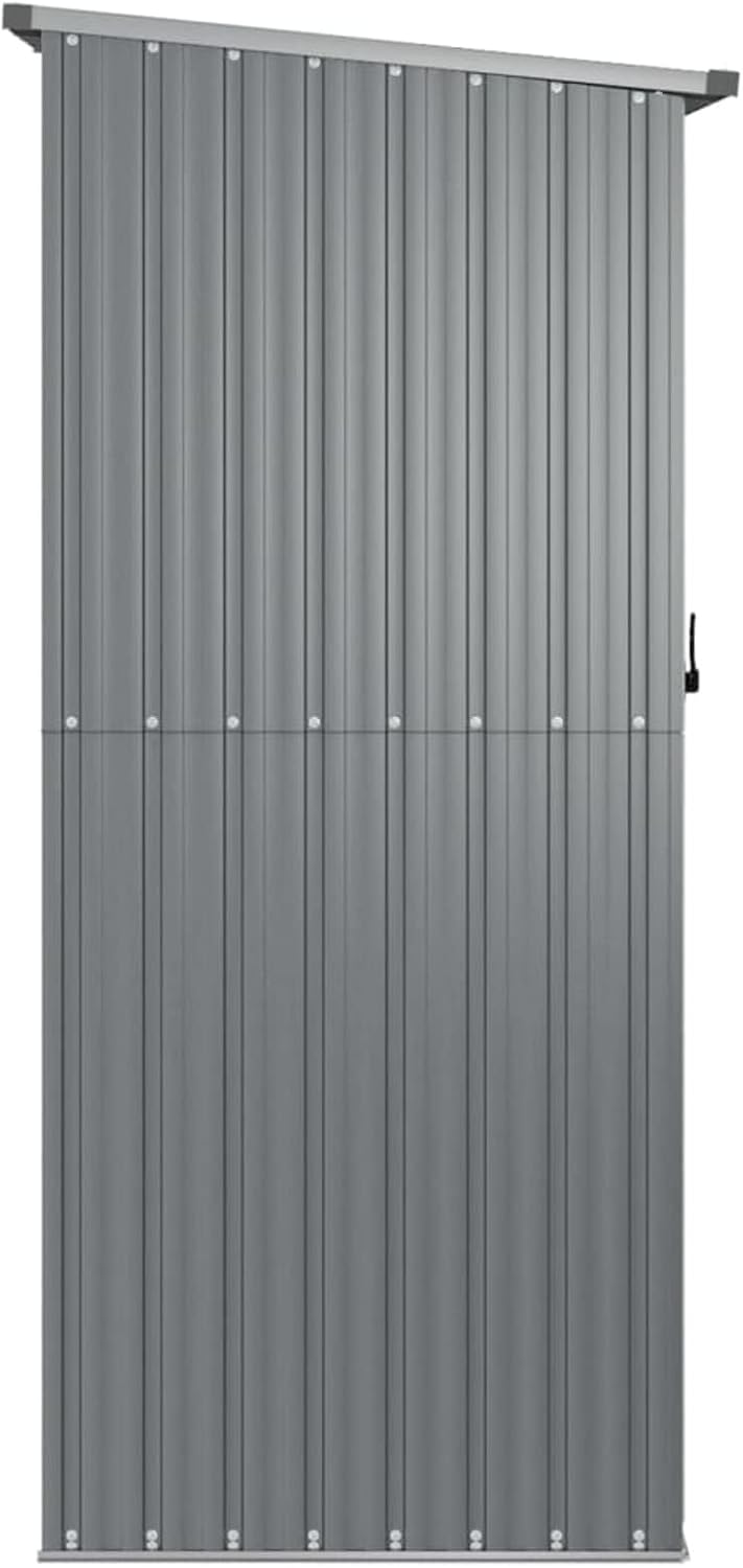 Abri de jardin extérieur en acier galvanisé gris 180,5 x 97 x 209,5 cm