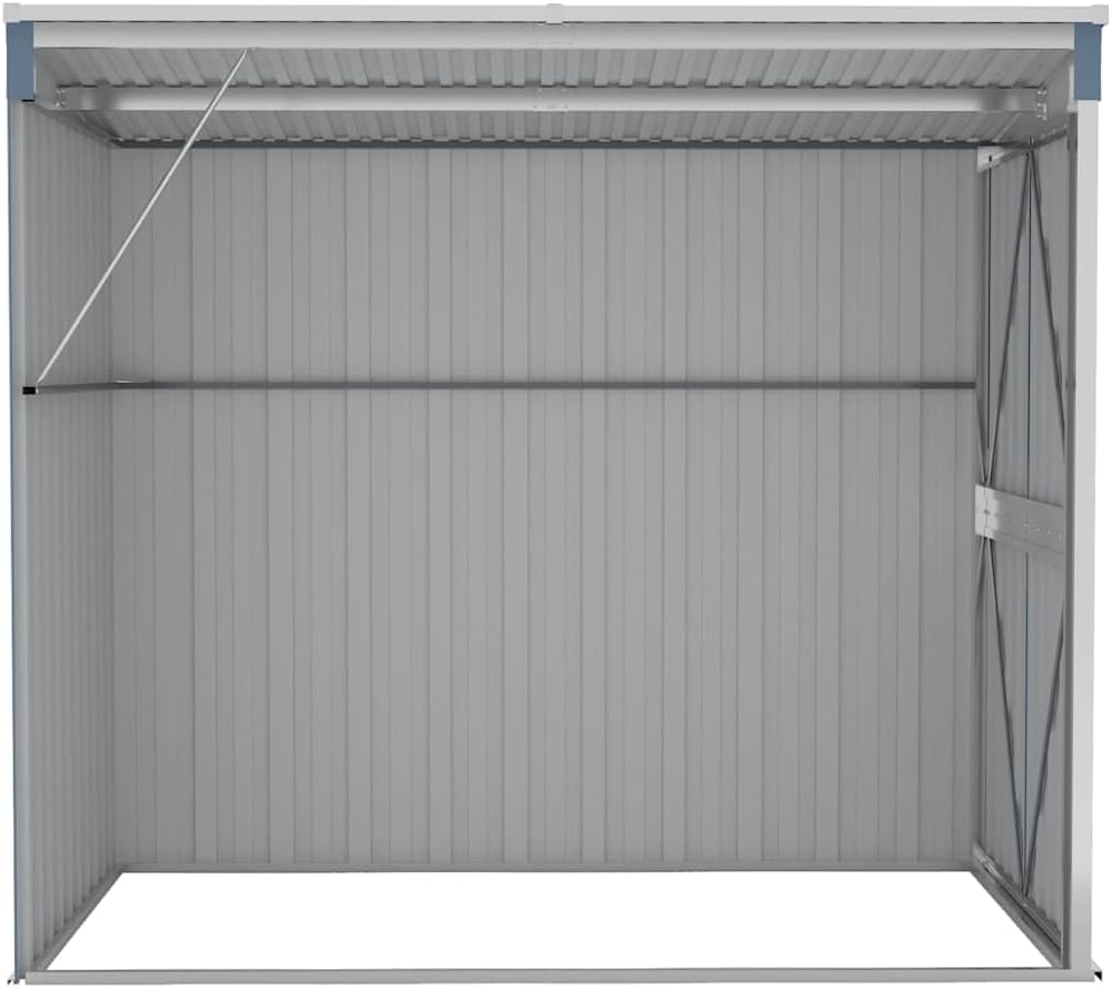 jardinito Abri de Jardin Mural Gris 118x194x178 cm Acier galvanisé,Maison & Jardin, Pelouses & Jardins, Vie en extérieur, Structures extérieures, Cabanes & abris de Jardin, Gris (Poids 31.54KG)