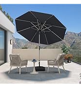 jardinito Parasol de Jardin Extérieur Inclinable 2,7 m Rond, Parasol Balcon avec Châssis en Alu...