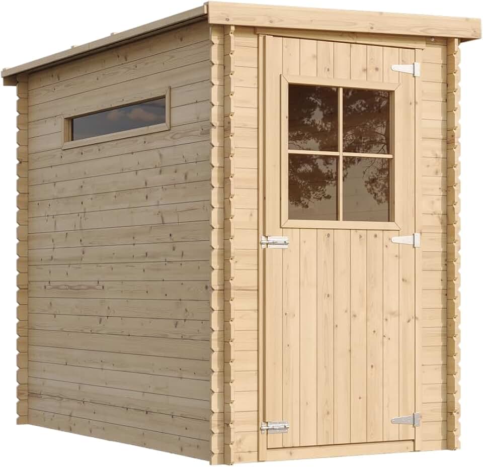 jardinito - Abri de jardin bois avec sol, 239x144x198 cm, toit étanche, fenêtres, M306+M306G