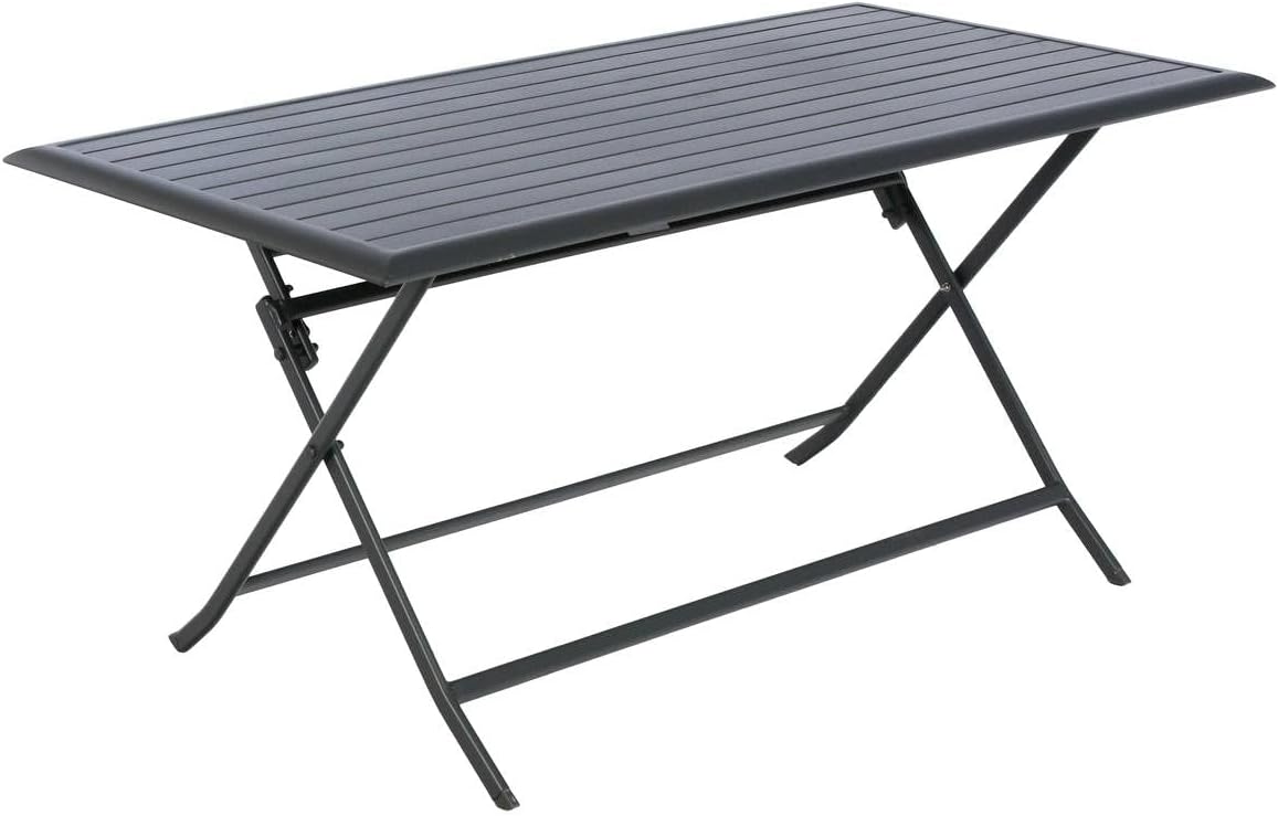 jardinito - Azua table de jardin pliante 6 places, aluminium gris