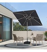 jardinito Parasol de Jardin Extérieur Inclinable 2 x 2 m Carré, Parasol Droit avec Châssis en A...