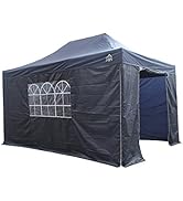 jardinito - Tonnelle Pop-Up 3X4.5m Entièrement Imperméable Avec 4 Parois Latérales - Bl...