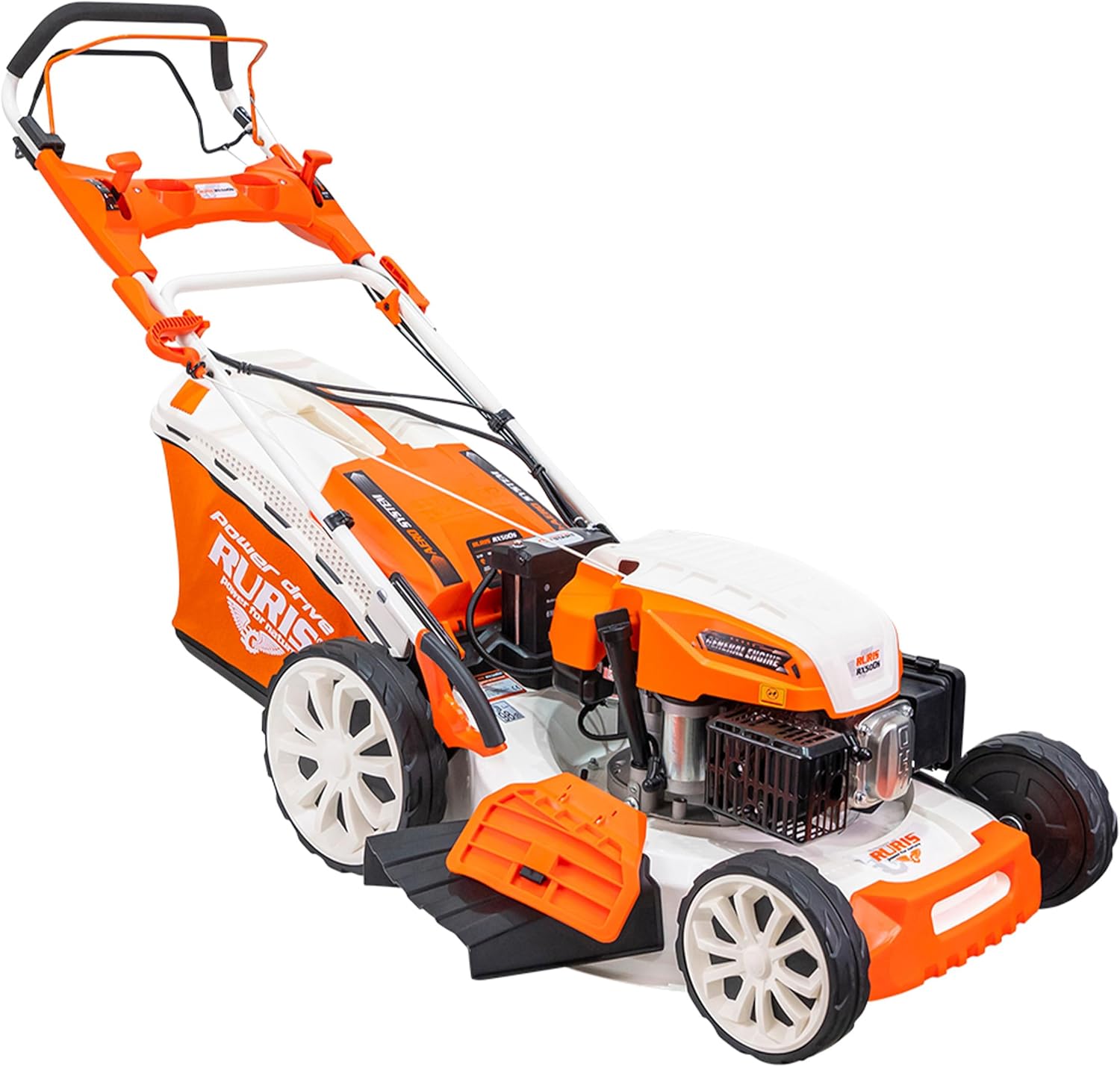 jardinito Tondeuse à Gazon Thermique 5 en 1 Mulching 5,7 CV 196cc RX500S, Orange
