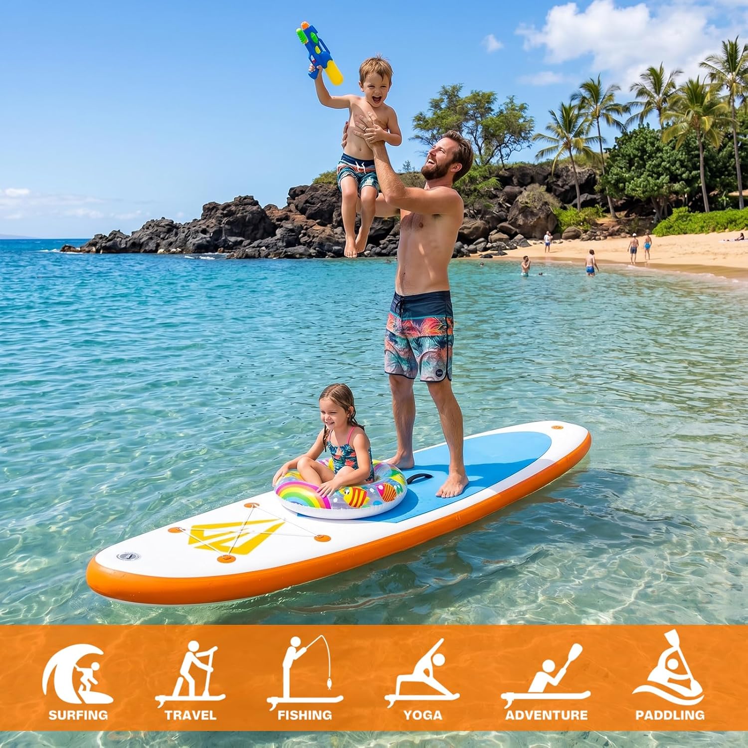 jardinito - Paddle Gonflable Adulte - Stand Up - accessoires complets, stabilité, design premium