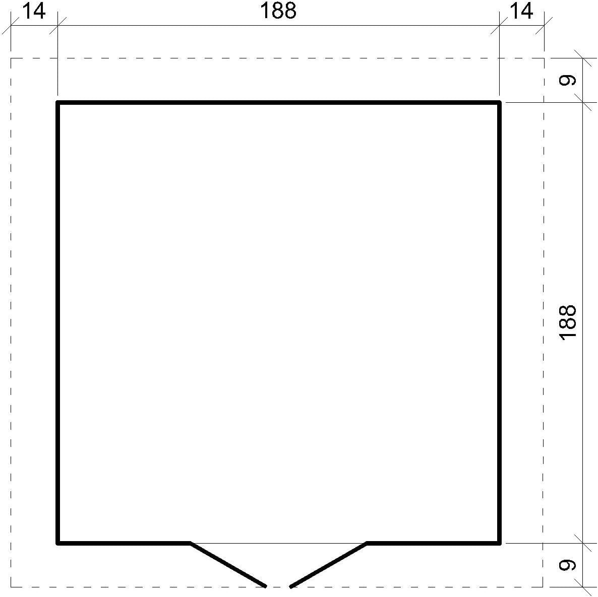 Abri de Jardin en Bois - Stockage extérieur I216xL206xH218 cm/ 3.53 m2 Petit abri à Outils, Local à vélos - jardinito M343