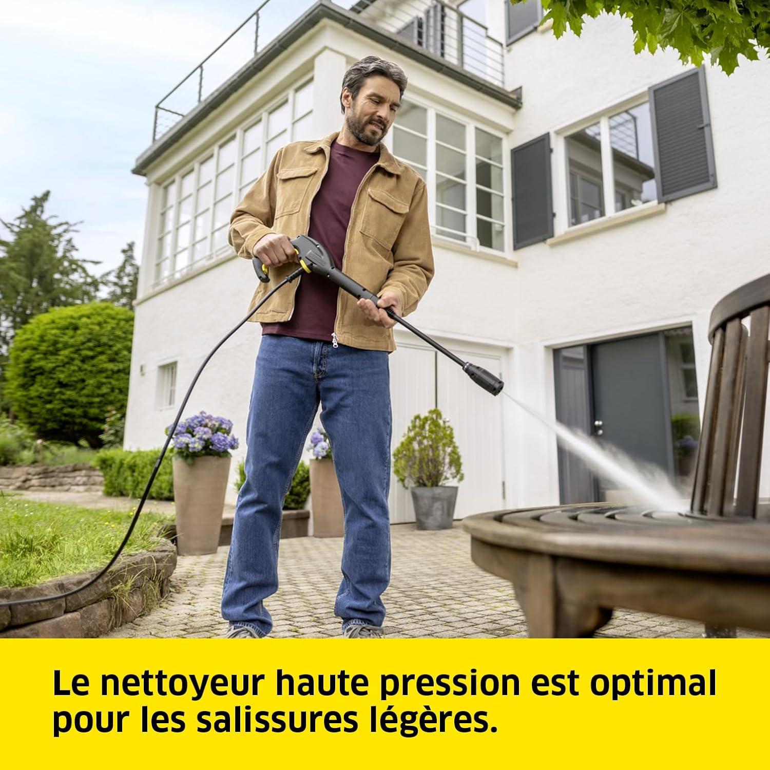 jardinito Nettoyeur Haute Pression K 3 Horizontal Plus Home, Pression : Max. 120 Bar, Débit : 380 l/h, Surface : 25 m²/h, Filtre à Eau, Poids : 3,6 kg, Flexible et Pistolet, Lance, Rotabuse, Home Kit
