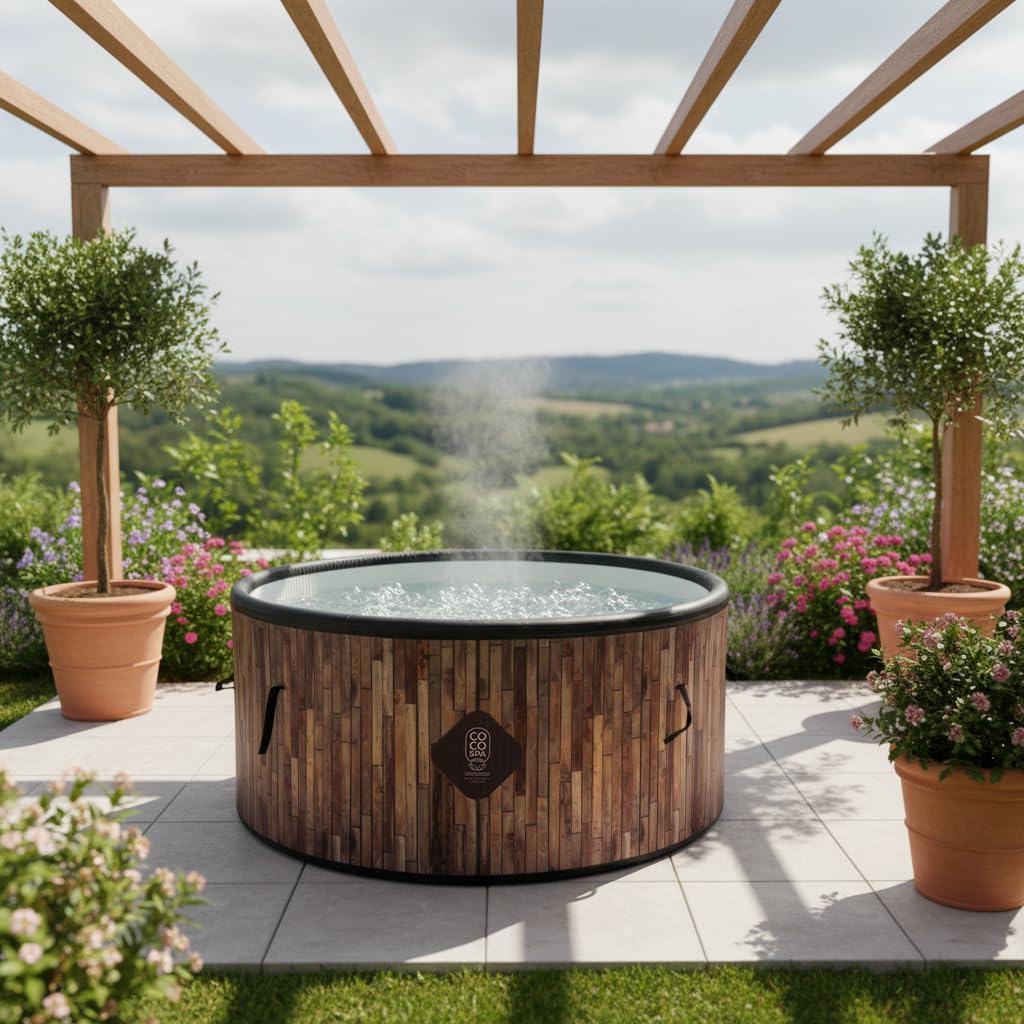 jardinito Bali Spa Gonflable - 150 cm de diamètre - 800 litres - Moteur 2240 W - 2 à 4 Personnes - Massage 140 Jets