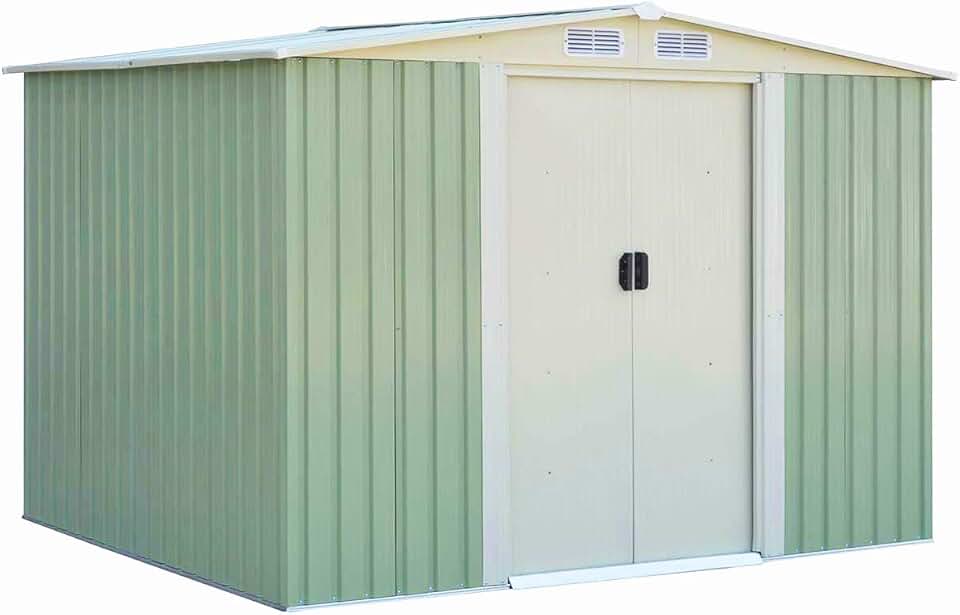 jardinito - Abri de Jardin Série Stockage - 205x257x175,5 cm - porte coulissante, toit galvanisé, aération