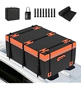 jardinito Coffre de Toit Voiture Souple 600 L, Sac de Toit Pliable et Étanche 500D PVC, Tapis Ant...