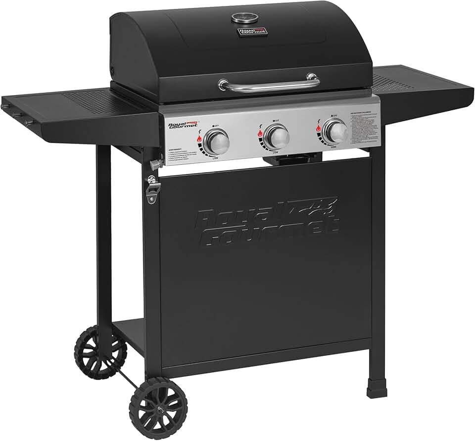 jardinito – BBQ Gaz 3 brûleurs – 9kW – chariot, capot, grilles, jardin