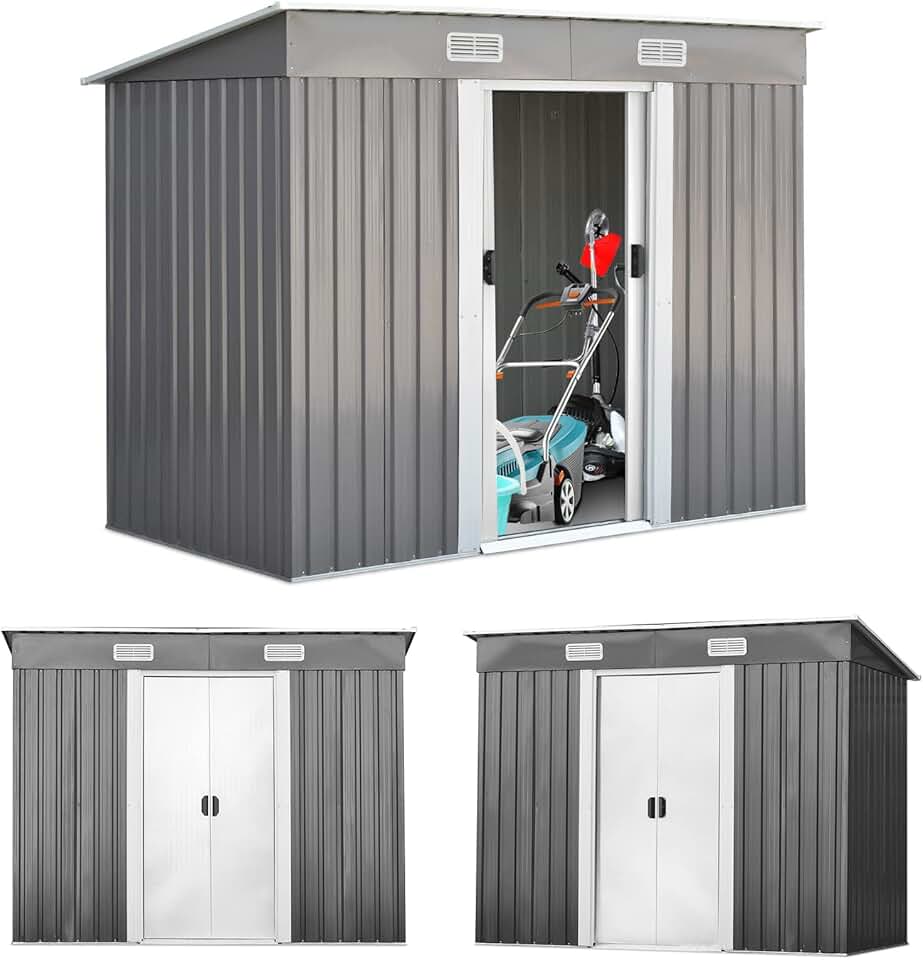 jardinito - abri de jardin acier galvanisé 238x131x181cm, ventilé, double porte - RELAX4LIFE3,11㎡
