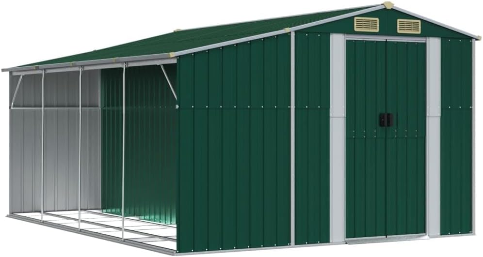 Abri de Jardin - modèle standard - 277x365,5x179 cm - Acier galvanisé, abri de stockage et outils de jardin