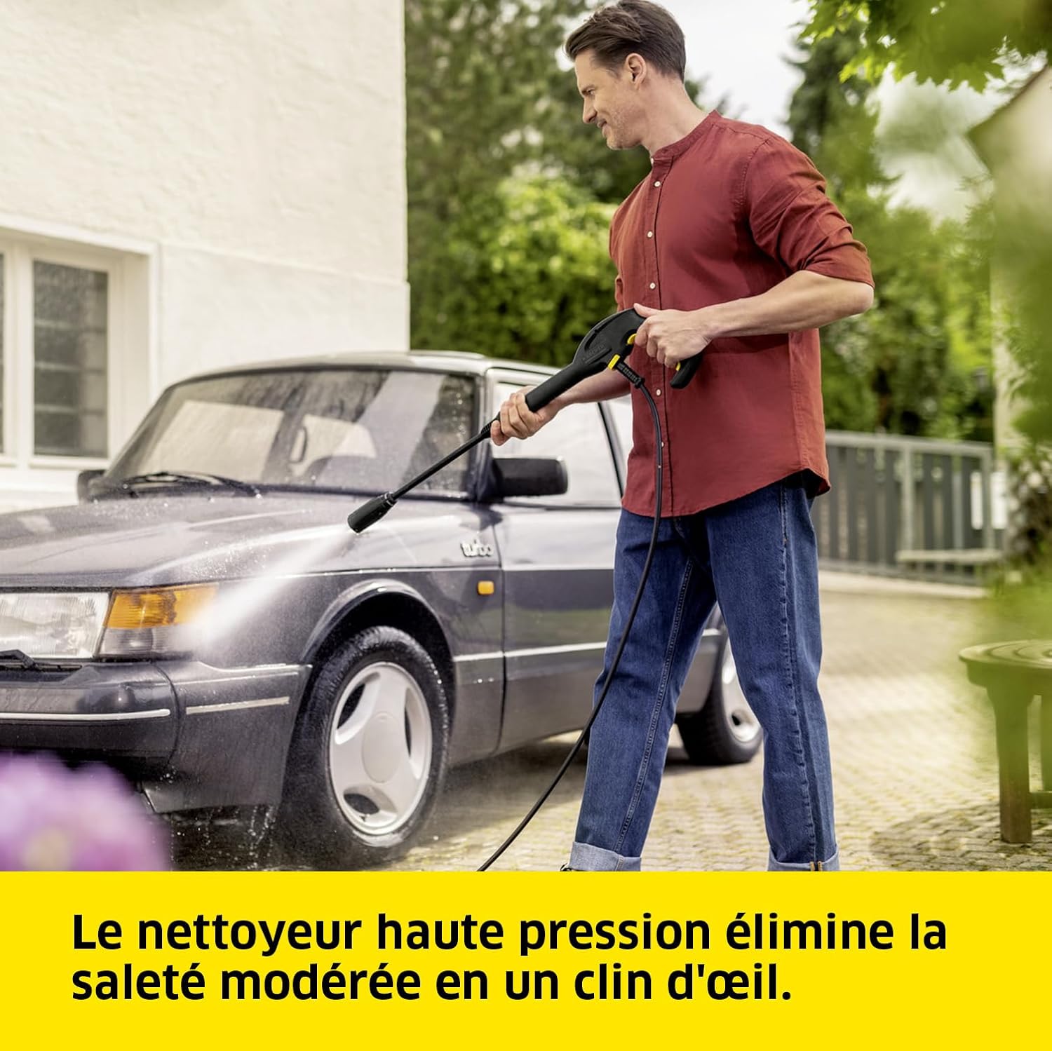 jardinito Nettoyeur Haute Pression K 4 Classic Home, Pression : Max. 130 Bar, Débit : 420 l/h, Surface : 30 m²/h, Filtre à Eau, Poids : 4,6kg, Pistolet Haute Pression, Rotabuse, Lance, Home Kit