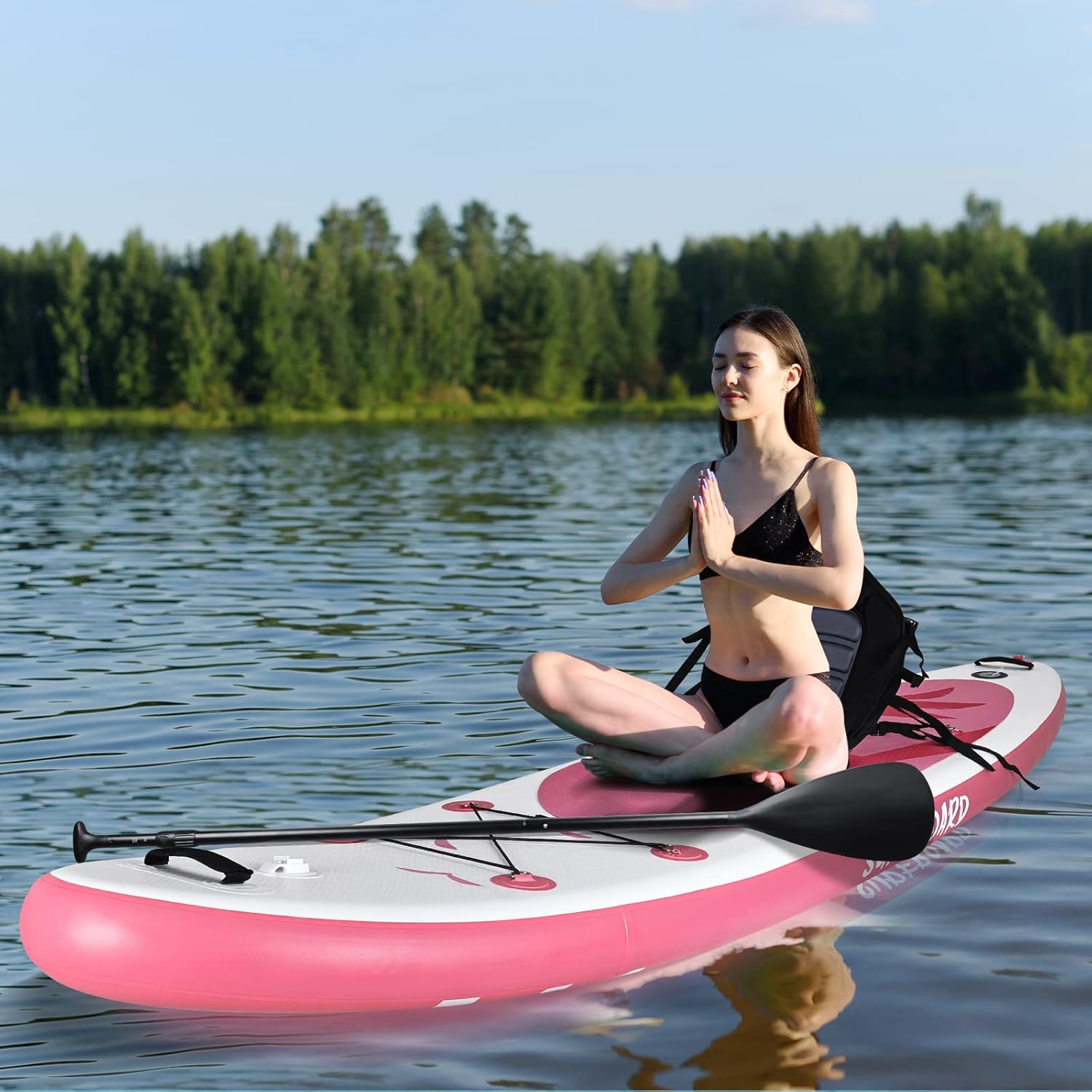 jardinito - Paddle gonflable adulte - 320/335cm - 2 places, siège kayak, pagaie alu, support caméra, pompe, 150kg