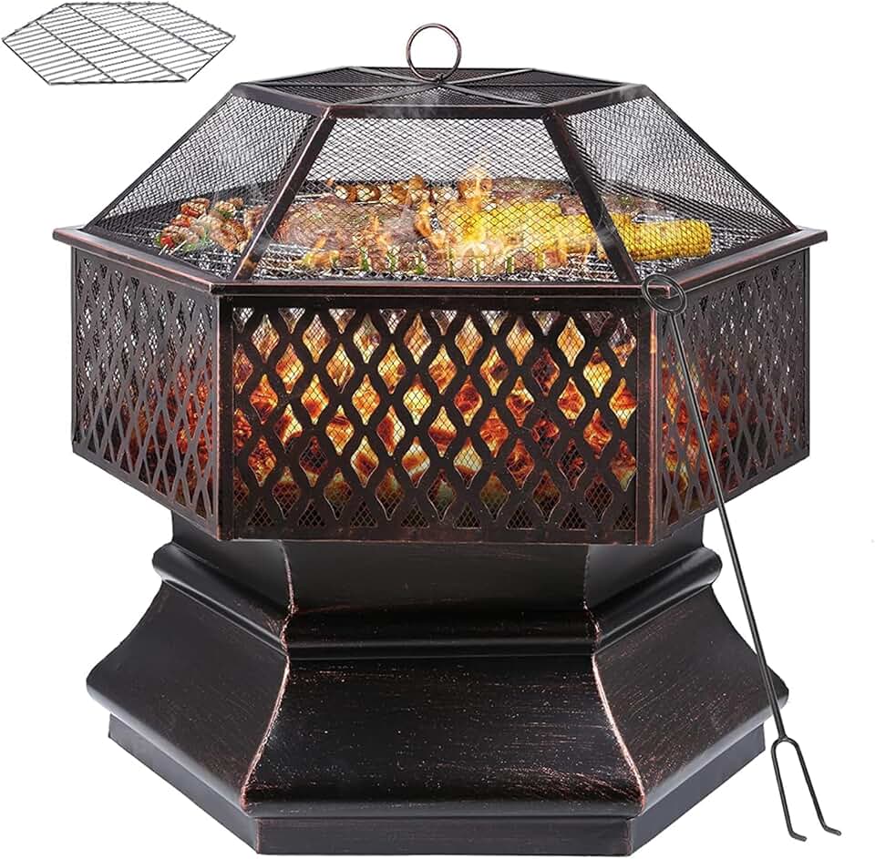 jardinito - jardinito de Jardin - 71x71x63 cm - grill, filet, chauffage jardinito